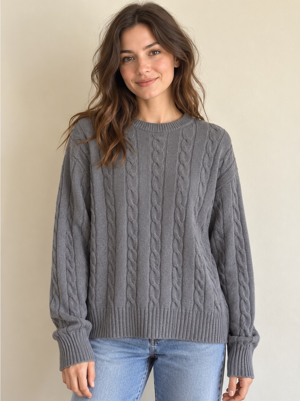 Retreat 100% Cotton Cable Knit Sweater – Size L/G oversized fit